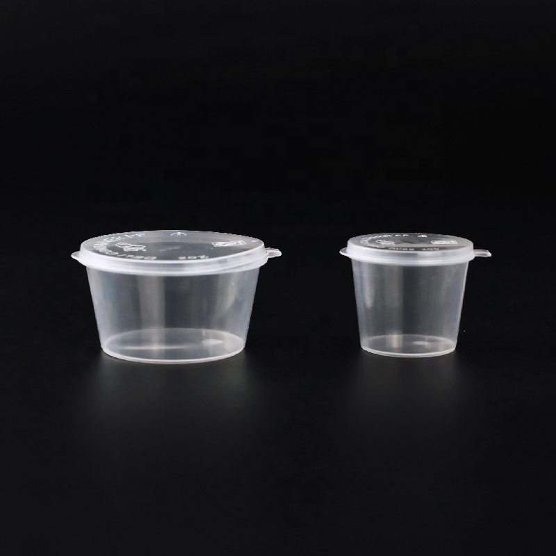 Restaurant dipping sauce container 25 ml sauce cup with lid PP sauce cup disposable plastic food container