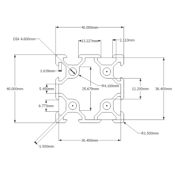 v-slot aluminum extrusion for linear rail guide system