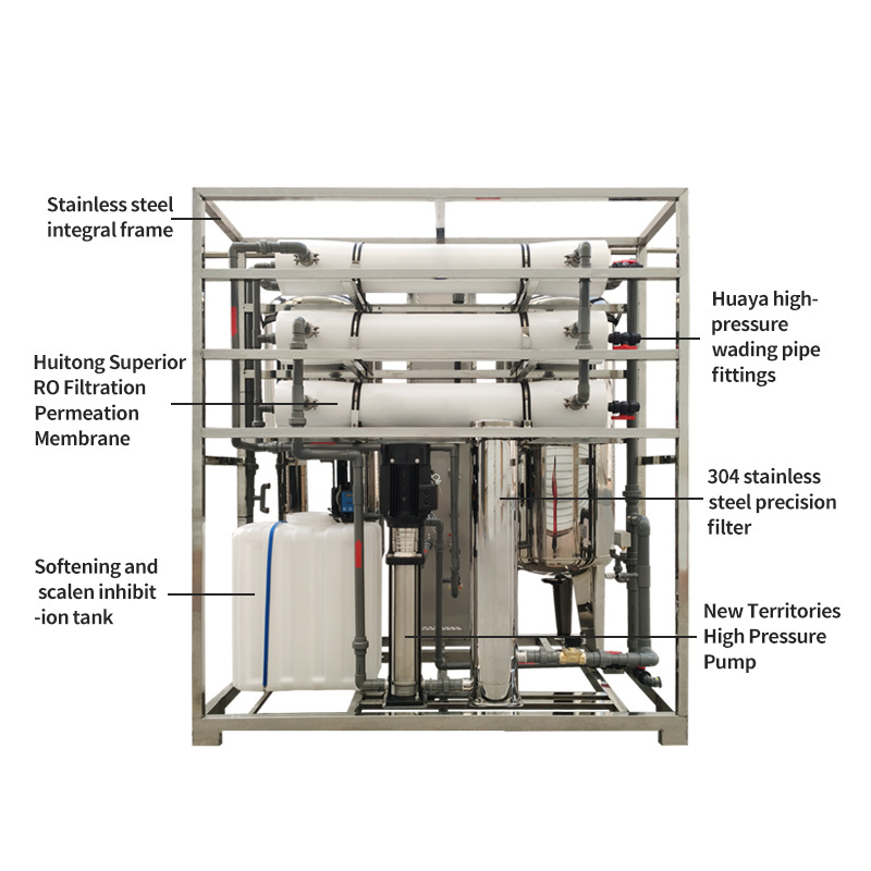 Ro machine 3000L/Hour water filter reverse osmosis deionized water treatment plants ro desalination plant for hotels