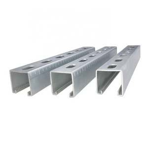 High quality Galvanized C Slotted perforated shaped steel profile strut channel