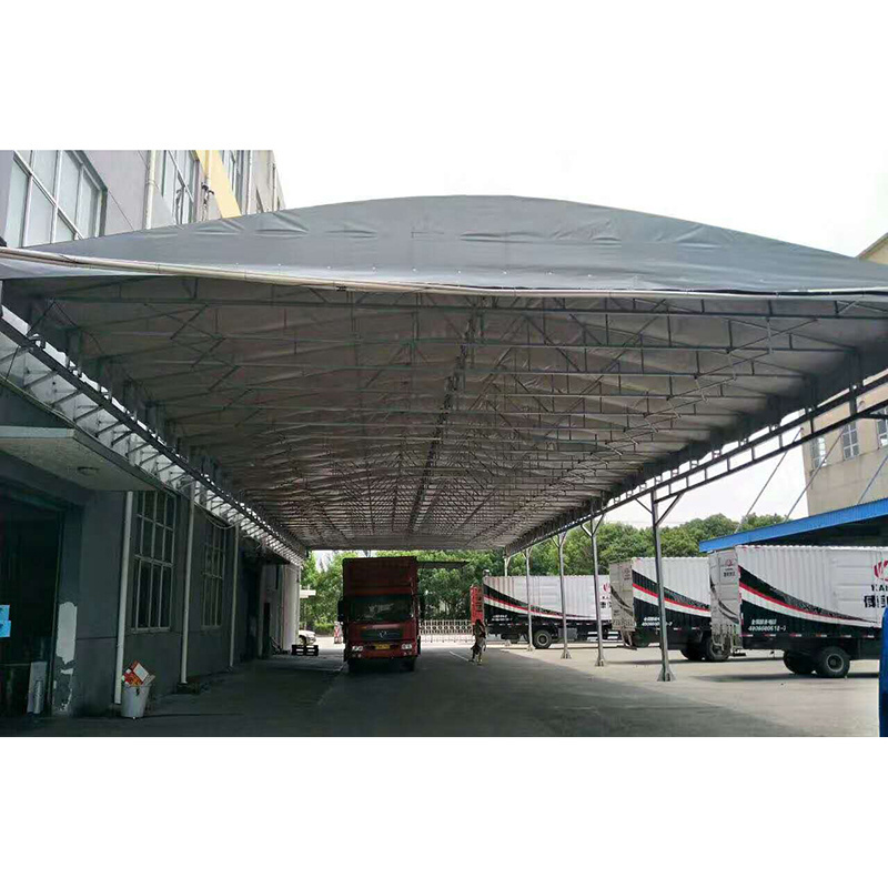 Factory price custom pvc outdoor storage canopy removable stretching push-pull awning sliding push and pull large folding tent