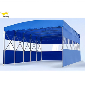 Best price waterproof folding galvanized steel pipe frame sunshade push and pull car garage tent pvc membrane push-pull awning