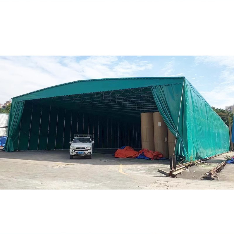 Outdoor Mobile Push-pull Canopy Shed Warehouse Movable Push-pull Trading Show PVC Tent Parking Push and pull Sunshade Tent