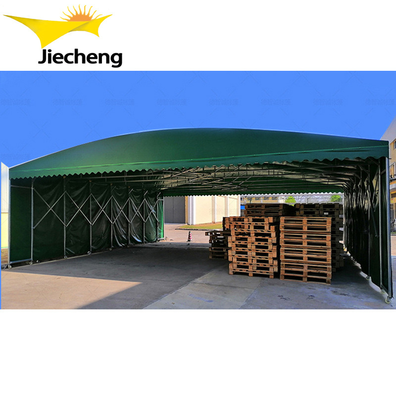 Good selling warehouse tent push and pull folding garage carport waterproof car wash tent movable parking tent for sale