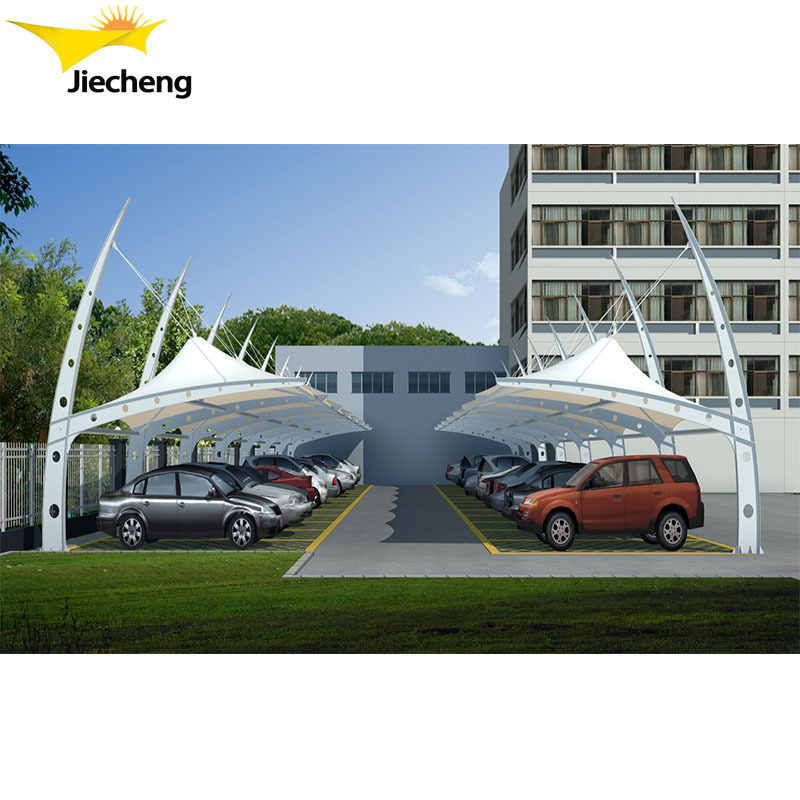 New Product PVDF Tensile Fabric Steel Frame Membrane Structure Roofing Car Parking Sun Shed Carport Car Canopy Tent Garage