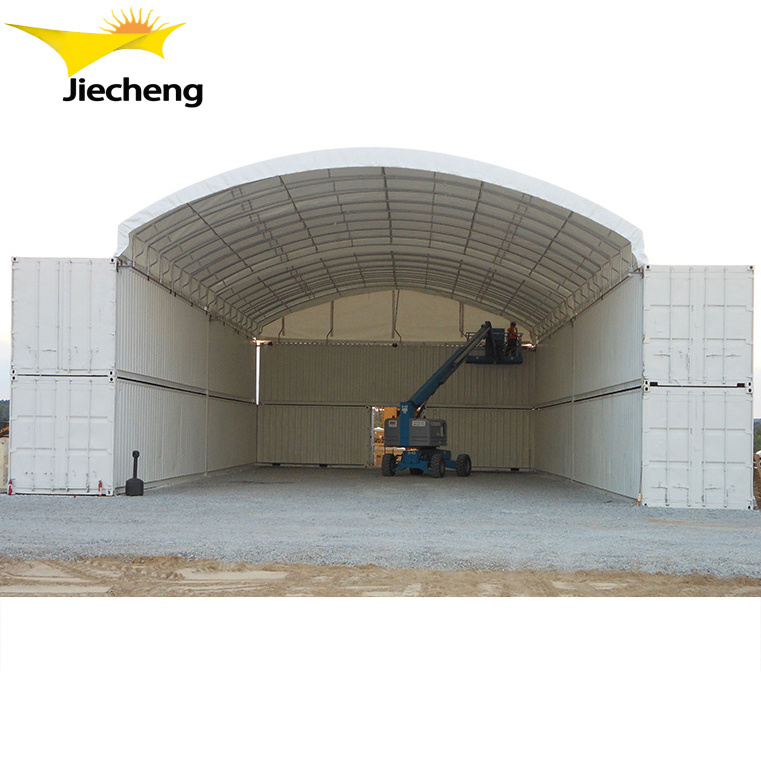 Wholesale cheap 40ft container canopy C2040 shipping container roof shelter pvc retractable shelter for container loading