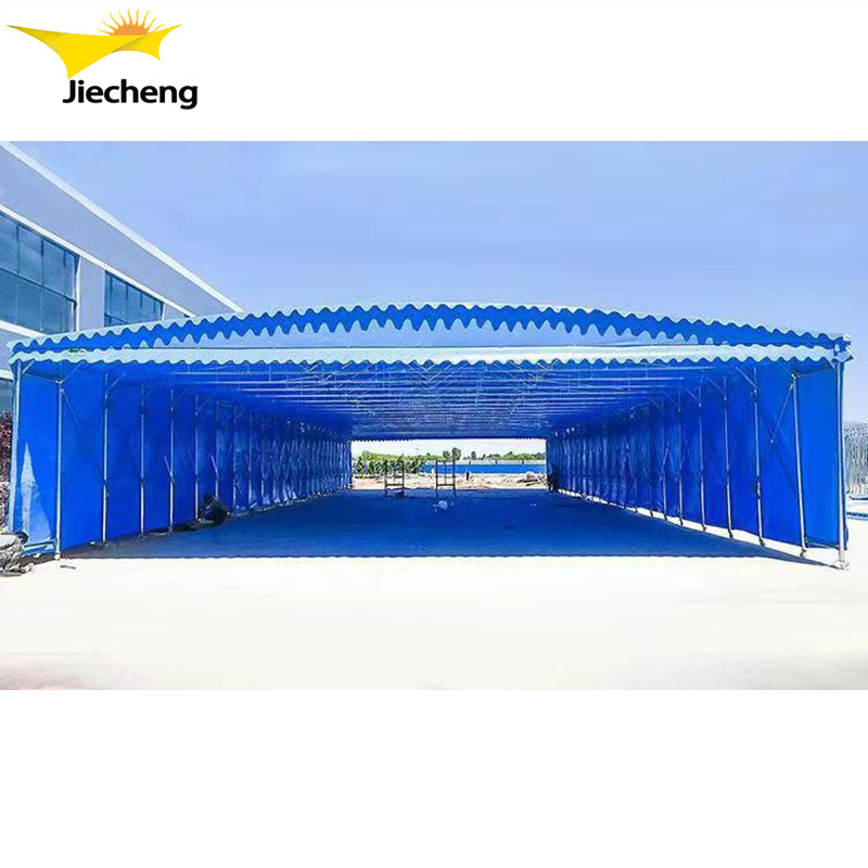 Best price waterproof folding galvanized steel pipe frame sunshade push and pull car garage tent pvc membrane push-pull awning