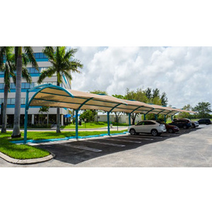 New Product PVDF Tensile Fabric Steel Frame Membrane Structure Roofing Car Parking Sun Shed Carport Car Canopy Tent Garage