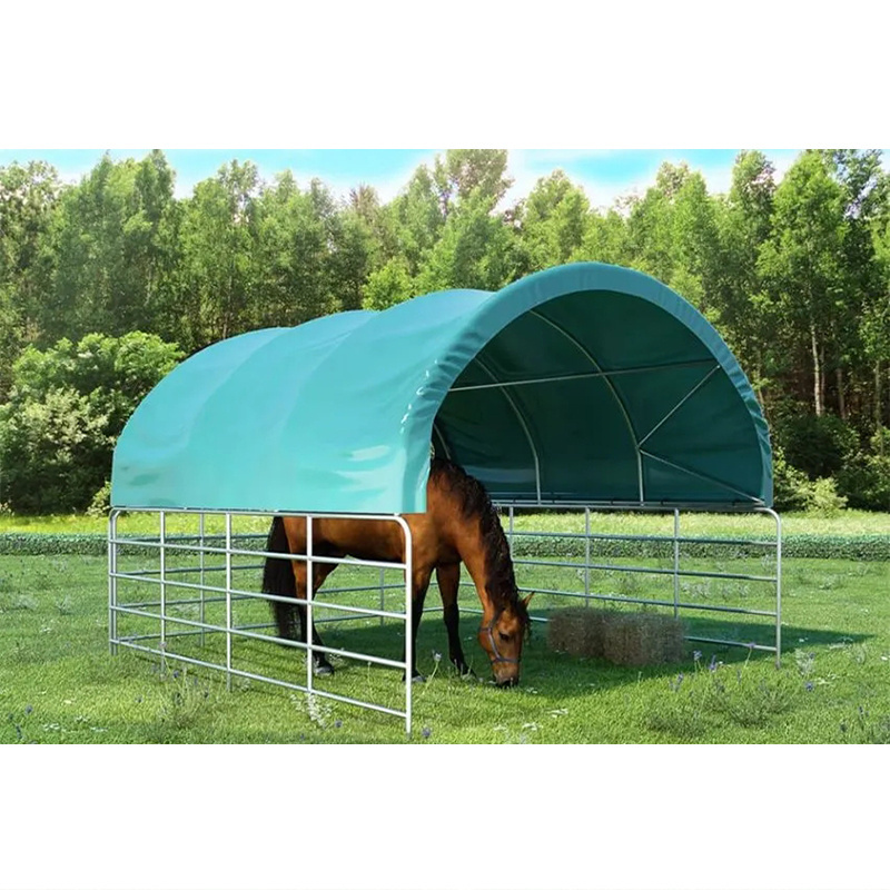 China Factory 8mx8m Cattle Canopy Animal Livestock Dome Horse Shelter Pvc Horse Sheep Tent Shed Shelter For Sale