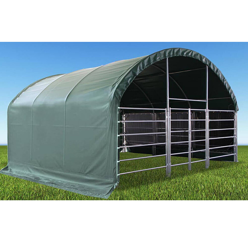 Portable 4mx4m Waterproof Fabric Livestock Shelter Cattle Canopy Animal Livestock Pvc Horse Sheep Tent Shed Shelter For Sale