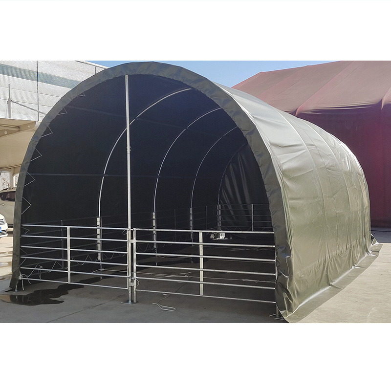 China Factory 8mx8m Cattle Canopy Animal Livestock Dome Horse Shelter Pvc Horse Sheep Tent Shed Shelter For Sale