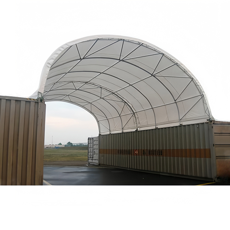 Custom pvc membrane tent outdoor prefab shipping container dome peak roof shed 20 x 40 shipping container shelter canopy cover