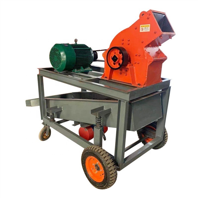 High Quality Portable Glass Stone Hammer Crusher Recycling Machine Small Crushing Glass Bottle To Sand Hammer Glass Crusher