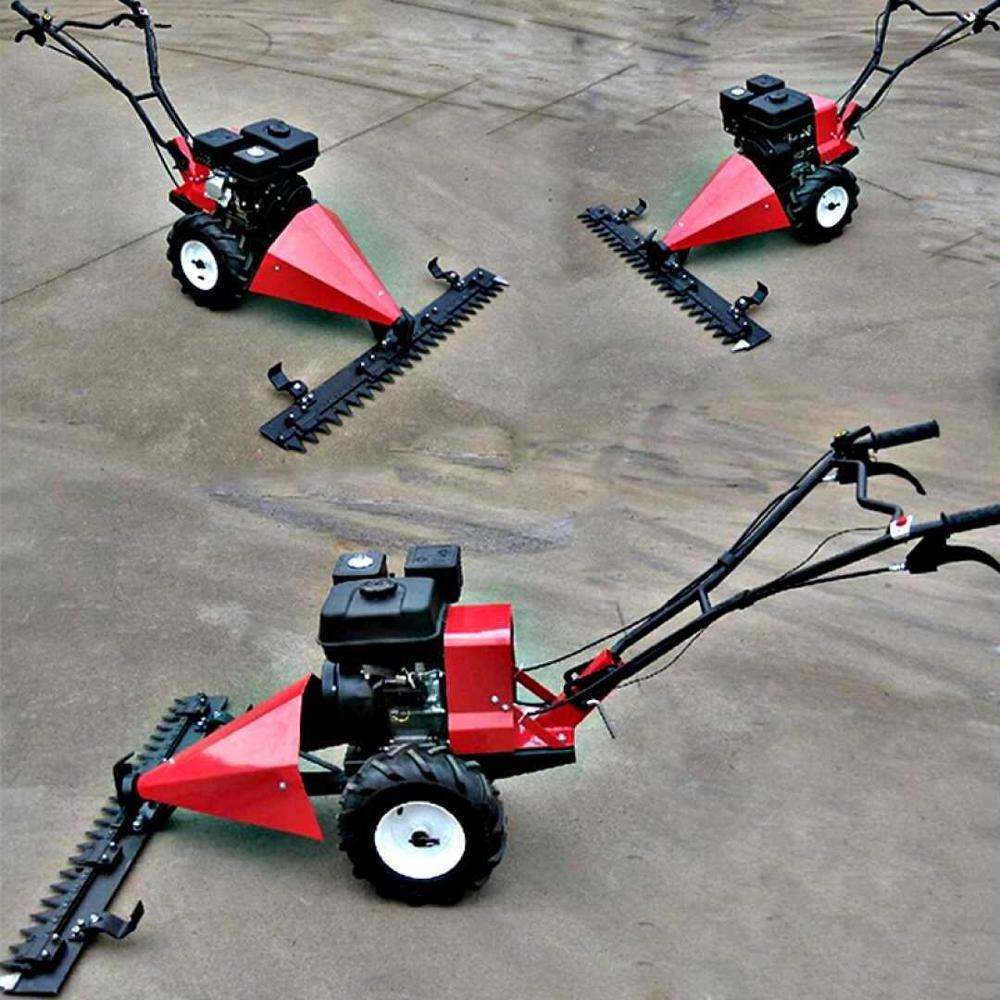 Walk behind sickle bar mower gasoline scythe grass cutting mower