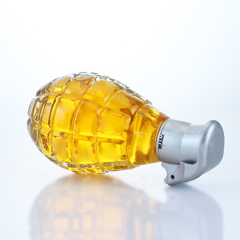 Fancy 500ml 700ml 750ml Grenade Transparent Empty Wine Beer Liquor Juice Glass Bottle