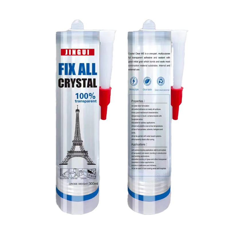 JINGUI All Purpose Transparent Adhesive Glue MS Polymer Crystal Seal Clear silicone Sealant