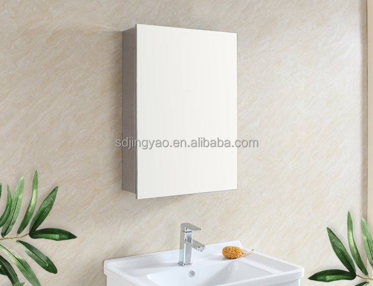 Stainless steel bathroom single door mirror cabinet small family wall hanging modern simple storage integrated cabinet