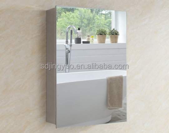 Stainless steel bathroom single door mirror cabinet small family wall hanging modern simple storage integrated cabinet