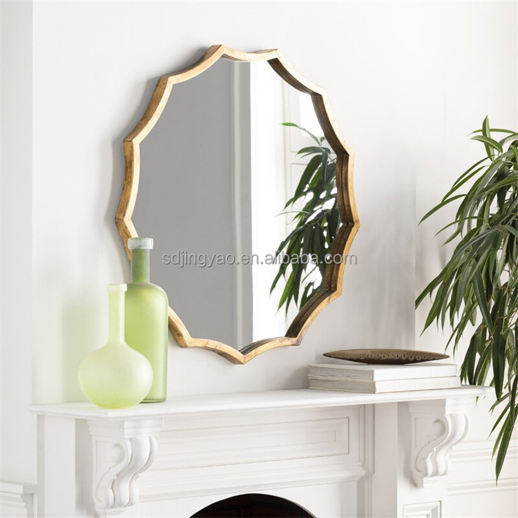 hot selling modern round glass mirrors black metal frame for bathroom decor, Moon Picturesque Creative circle wall mirror