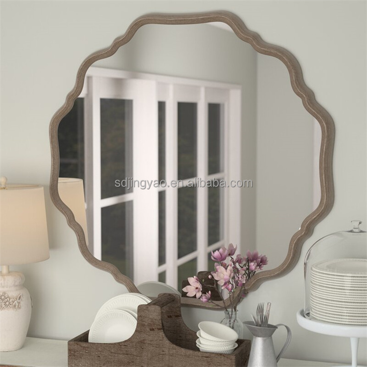 hot selling modern round glass mirrors black metal frame for bathroom decor, Moon Picturesque Creative circle wall mirror