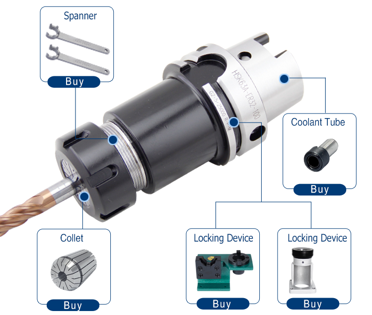 Bright-tools High Precision HSK Adapter ER Collet Chuck For HSK50A HSK63A Spindle tool holder