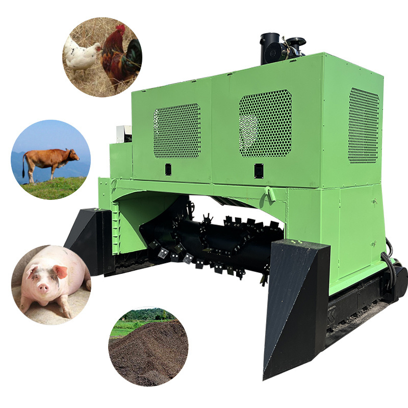 Newest Design Automatic Remote Control Compost Turner Making Machines High Productivity For Organic Fertilizer