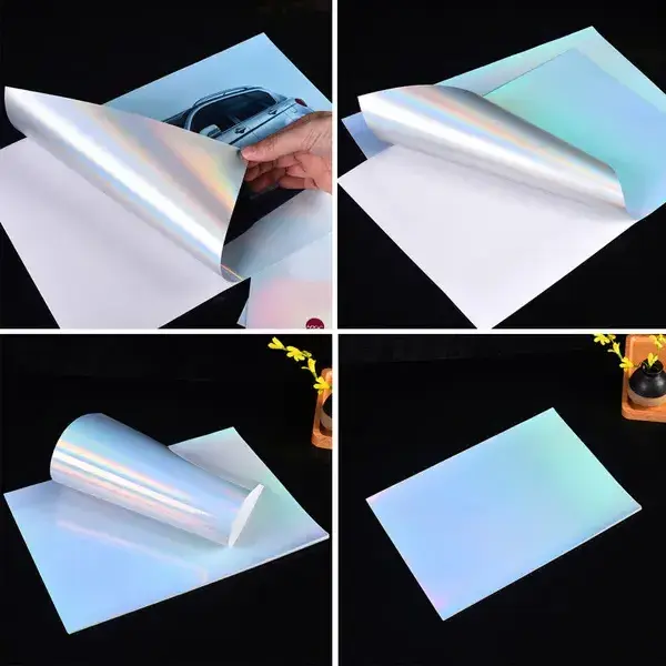 High Quality 50mic plain hologram pet film for sticker label papers (water based glue)