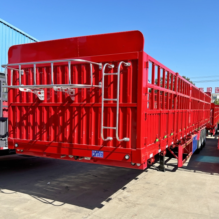 Fence Cargo Livestock Cattle Trailer 2/3 Axle Cargo Transport Drop Side Sidewall Semi Trailer for Sale China Steel Truck Trailer