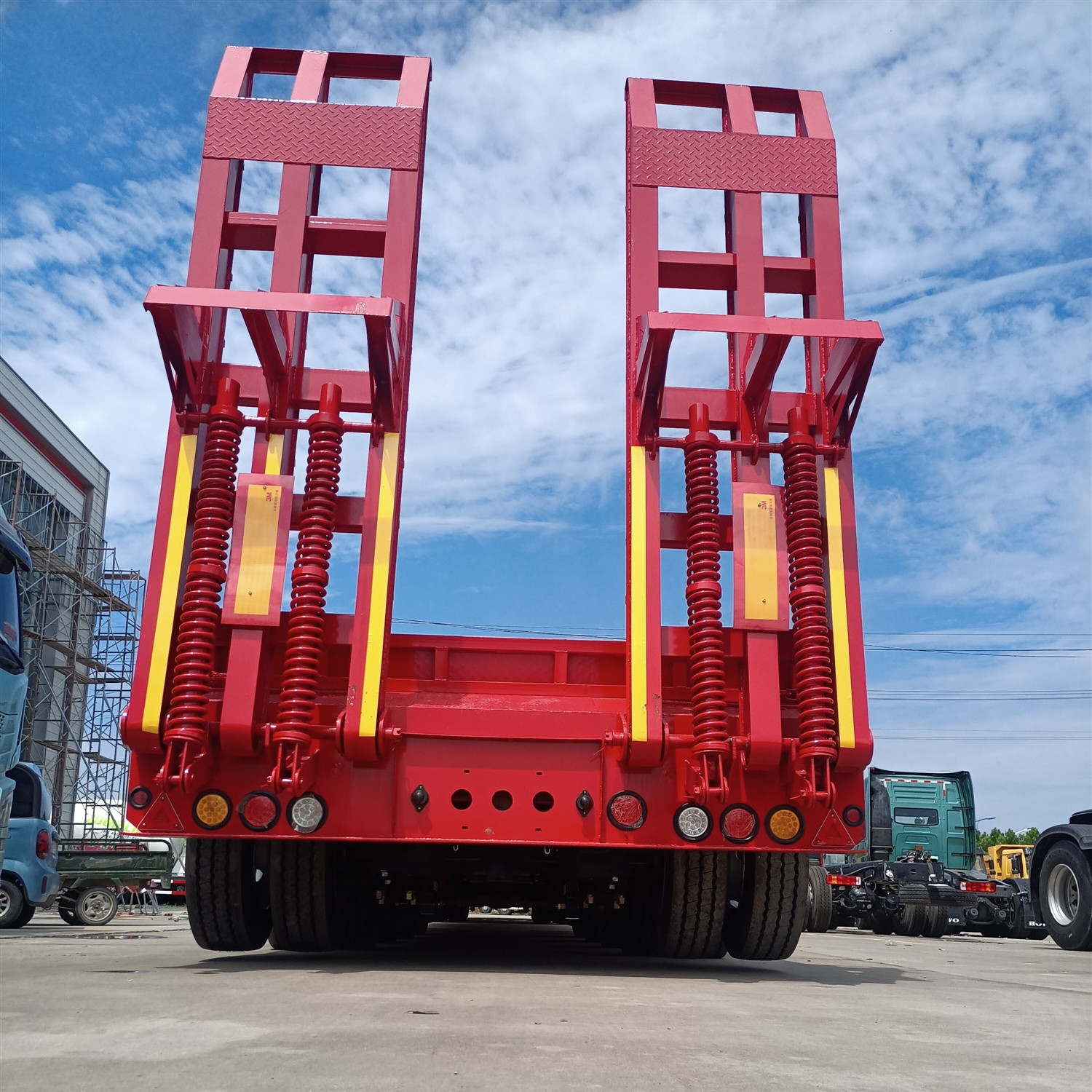 Best Design Export quality 3axles 20ft 40ft Container Transportation 60-100tons Flat Bed Flatbed Truck Semi Trailer In Africa