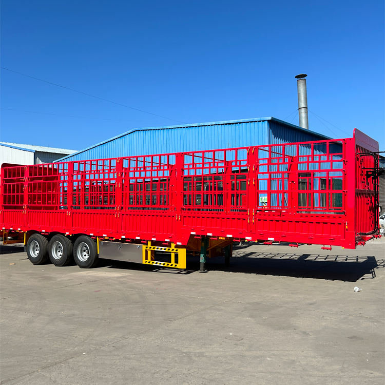 Customized Sugar Cane Harvest Stake Fence Semi Trailer 3 Axle 60 Ton Side Wall Semi Trailer Fence Cargo Trailer for sale