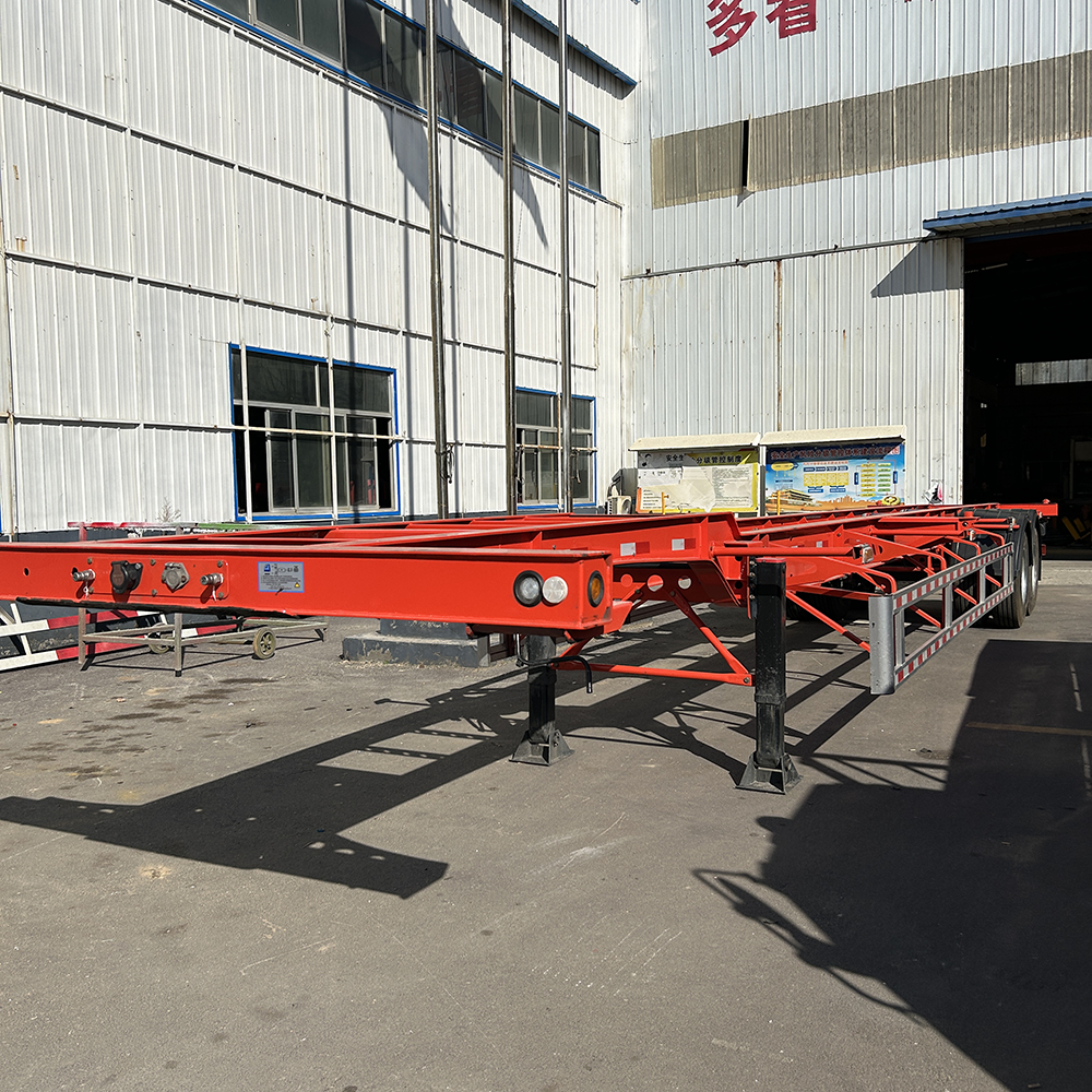 2 Axles 50ton Delivery Trucks Special Transportation Skeletal Frame Trailer 40ftcontainer Chassis Skeleton Semi Trailer for sale