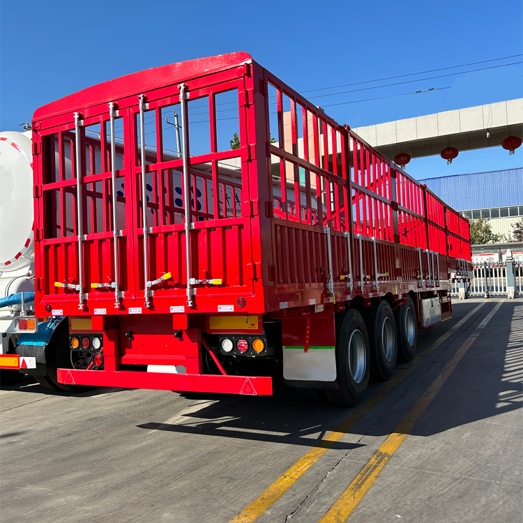 Customized Sugar Cane Harvest Stake Fence Semi Trailer 3 Axle 60 Ton Side Wall Semi Trailer Fence Cargo Trailer for sale