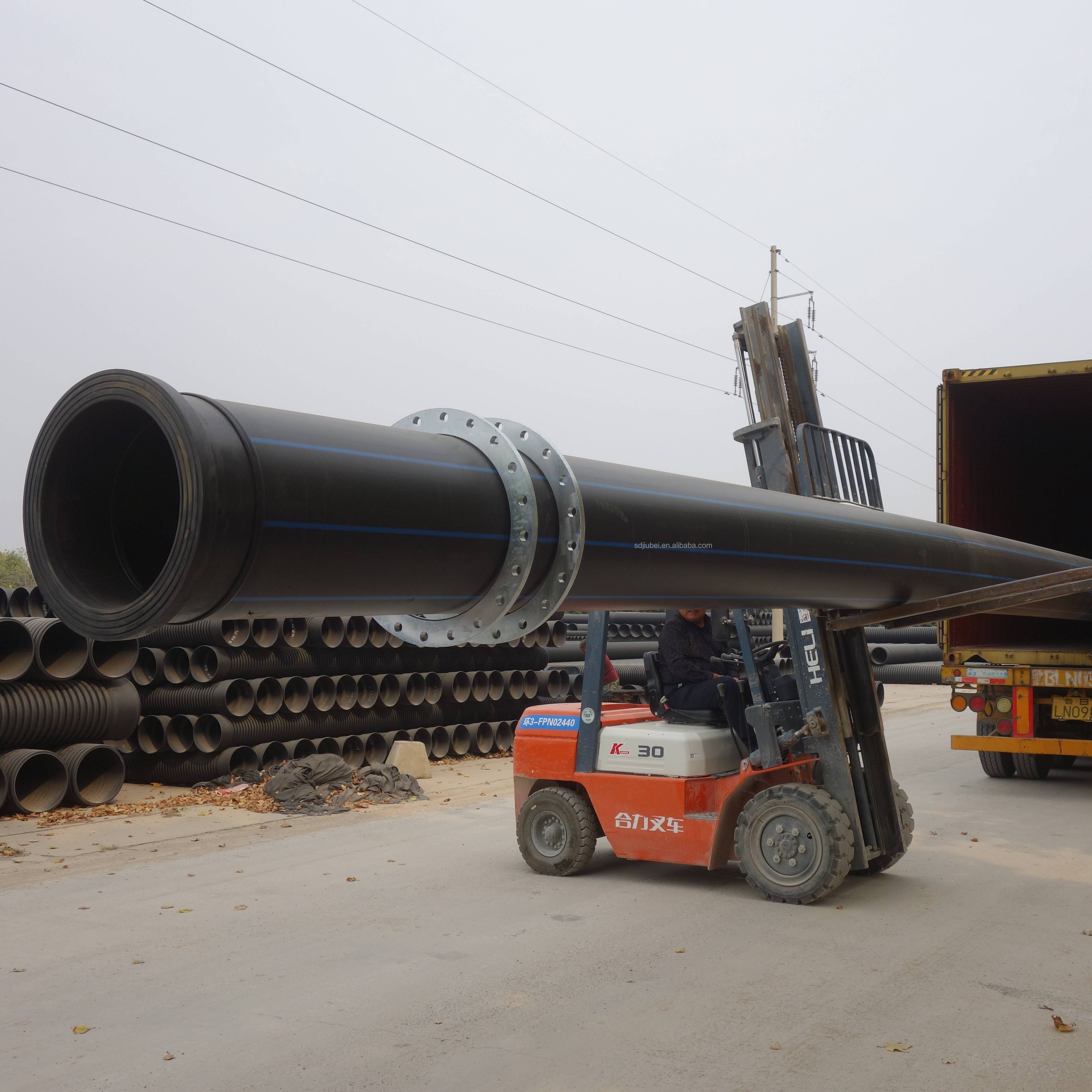 Large diameter 11.8m length high impact resistant UHMWPE mining pipe