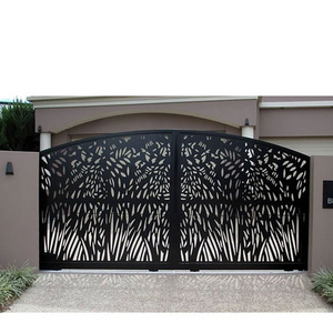 Metal Fence Designs Aluminum Laser Cut Metal Panel Fencing Boundary Wall gate Design Iron Exterior Doors