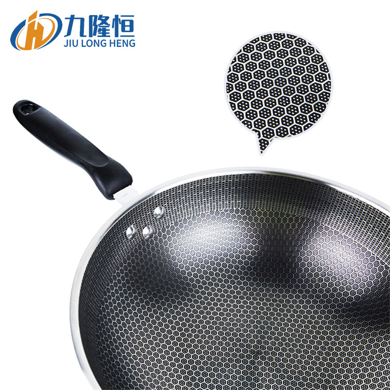 High Quality 30/32cm Ss316 Stainless Steel Honey Comb Frying Pan Woks And Stir Fry Pans