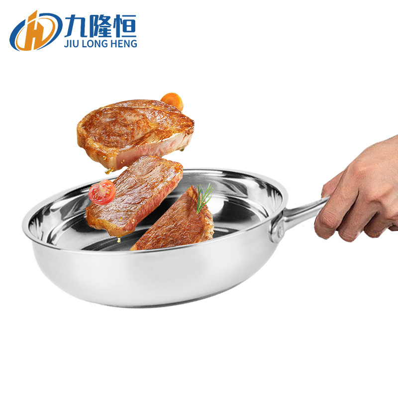 24cm 28cm Frying Stainless Steel Pan Cookware With Removable Handle For Frying Steaks