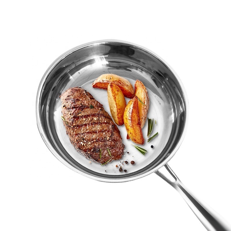 24cm 28cm Frying Stainless Steel Pan Cookware With Removable Handle For Frying Steaks