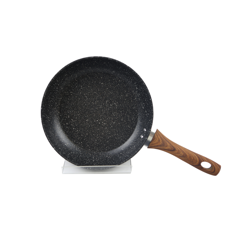 Factory 18cm Maifan Stone Coating Round Non Stick Flat Pan Cookware Sauce Aluminum Frying Egg Pan