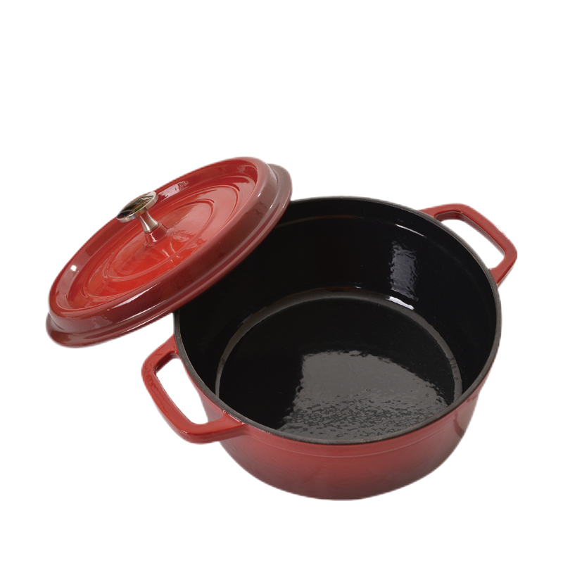 Wholesale Red 22-24-26cm Cast Iron Soup Pot Non Stick Cookware Set Non Stick Pot Set Cast Iron Enamel Coating Cooking Pot