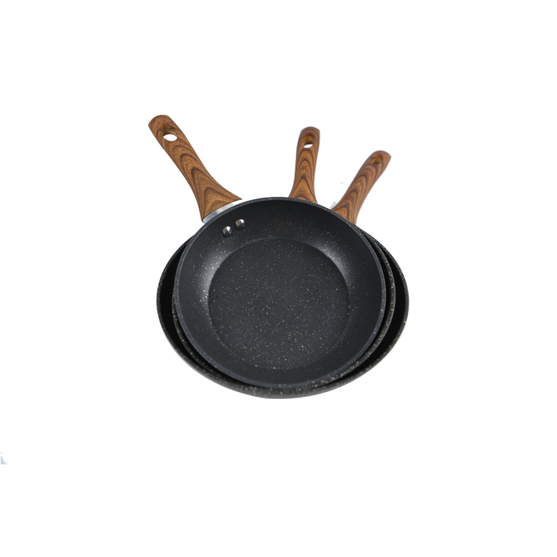 Wholesale Classic Nordic Granite Inductive Aluminum 18cm Non-Stick Wok Saute Cooking Cast Iron Frying Pan