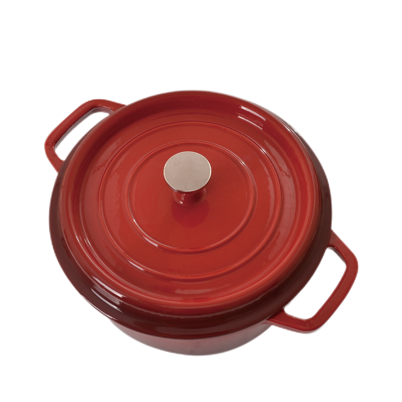 Wholesale Red 22-24-26cm Cast Iron Soup Pot Non Stick Cookware Set Non Stick Pot Set Cast Iron Enamel Coating Cooking Pot