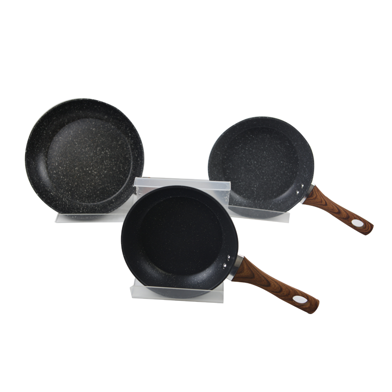 Factory 18cm Maifan Stone Coating Round Non Stick Flat Pan Cookware Sauce Aluminum Frying Egg Pan