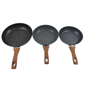 Wholesale Classic Nordic Granite Inductive Aluminum 18cm Non-Stick Wok Saute Cooking Cast Iron Frying Pan