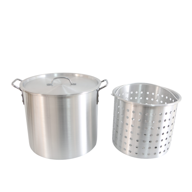 Commercial Stock Pot With Boiling Basket Aluminum Heavy-duty Large Induction Saucepan Cookware Soup Cooking Pots