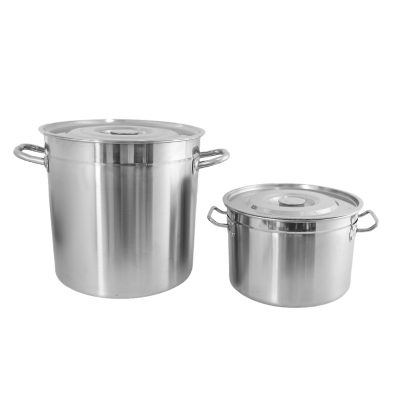 Factory Supply Custom Multiple 30-80cm Sizes Stainless Steel Outdoor Cooking Pot Cast Iron Steel Heavy Duty Pot Soup Stock Pots