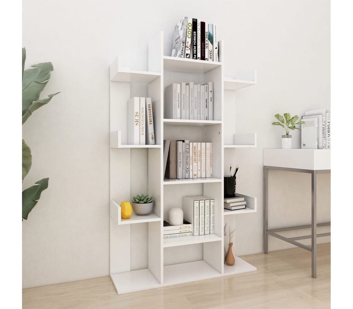 moden design library mdf wood storage revolving bookcase book shelf with glass doors furniture for living room