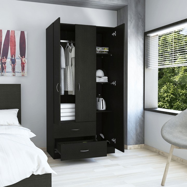 hot selling product high quality bedroom furniture clothes storage solid wood wardrobe