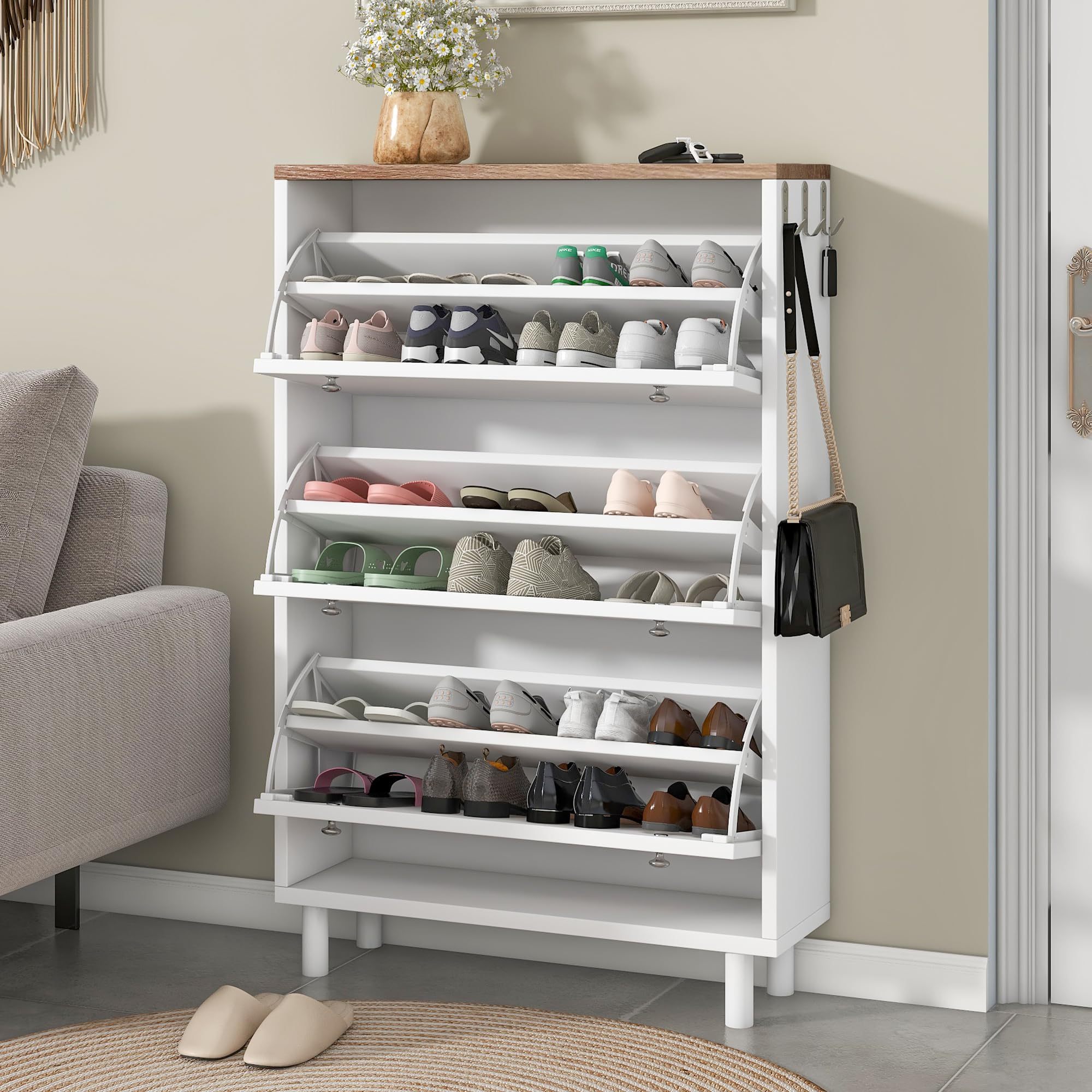 shoe cabinet for entryway slim flip down shoe storage cabinet modern 3 tier drawers shoe organizer cabinet