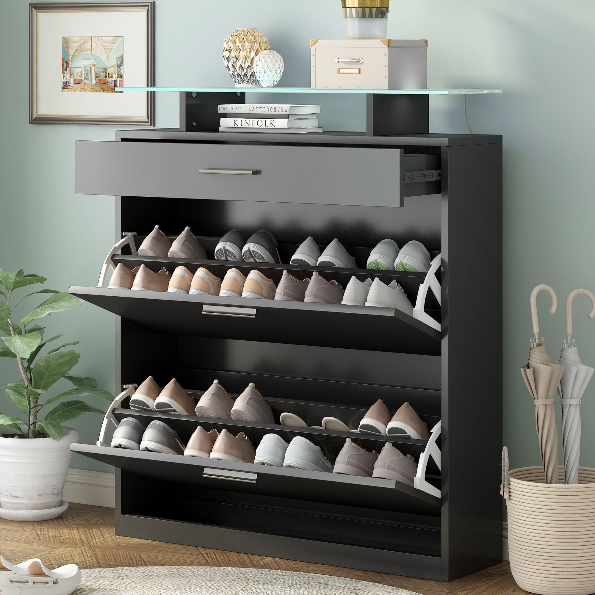 freestanding hidden closed shoe rack narrow shoe storage organizer cabinet white shoe cabinet