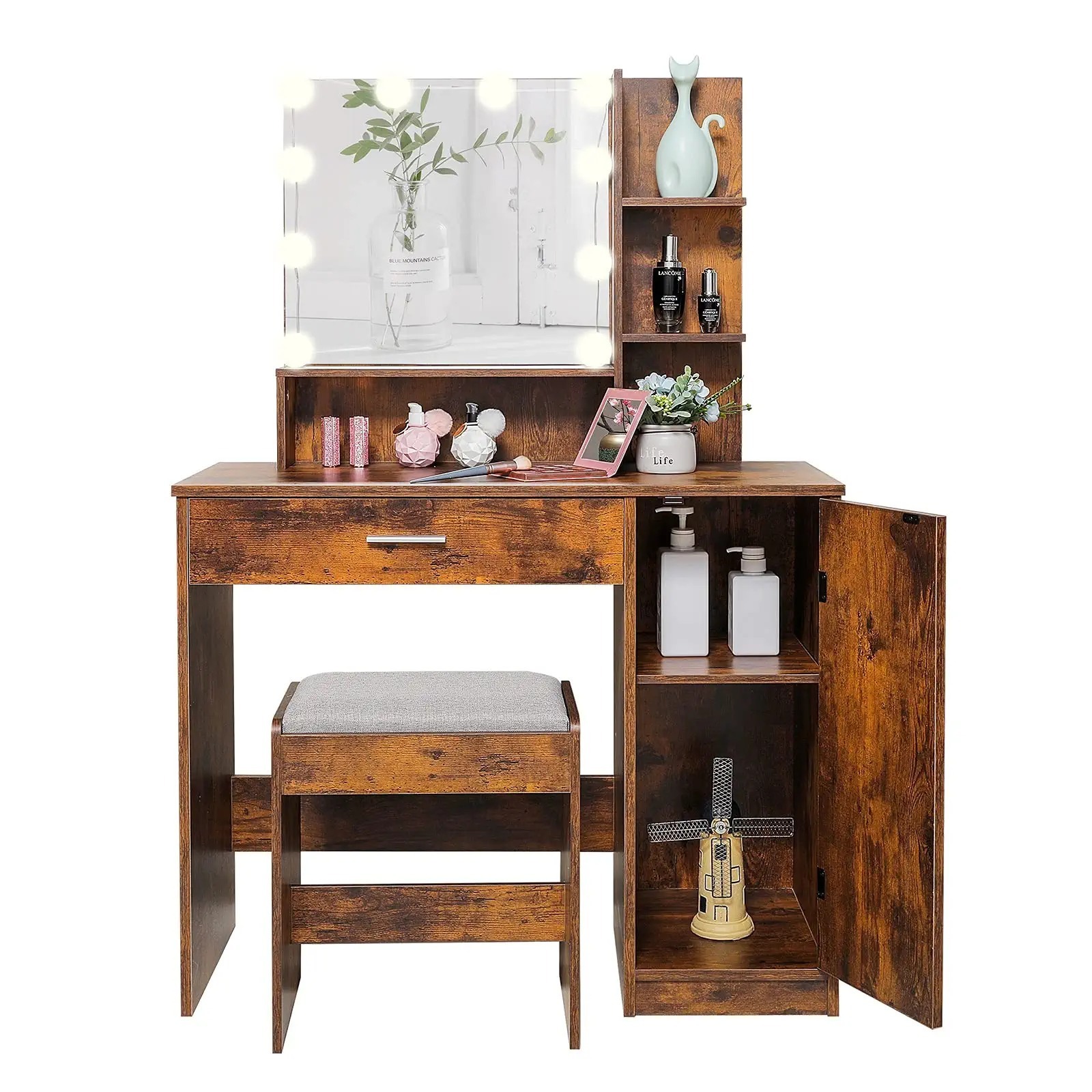 makeup dressing table nordic style vanity mirror set wood beauty modern makeup dressing table with mirror and drawers